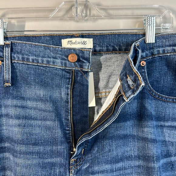 NWT Madewell Slim Wide Leg Crop Raw Hem High Rise Jeans Size 35 - Picture 12 of 15